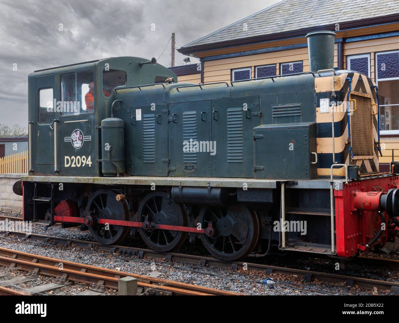 British Rail class 03 diesel shunter number D2094 at Milton of Crathes station, part of the Royal Deeside Railway, Banchory, Aberdeenshire, Scotland, UK Stock Photo