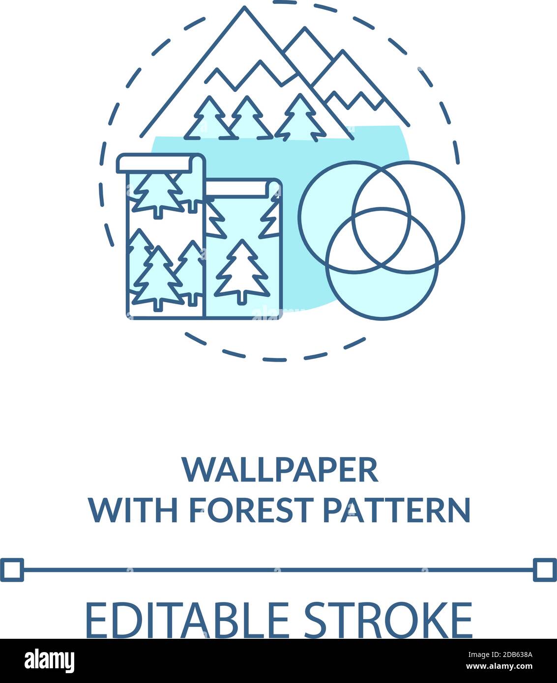 Wallpaper with forest pattern blue concept icon Stock Vector Image ...