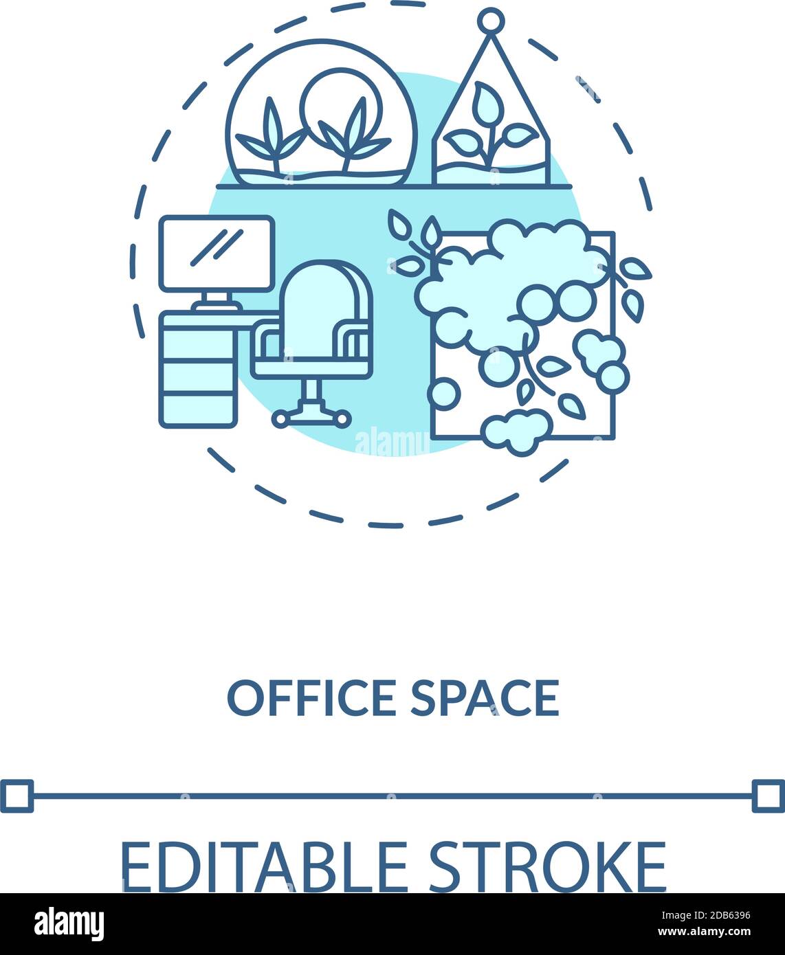 Office space blue concept icon Stock Vector Image & Art - Alamy