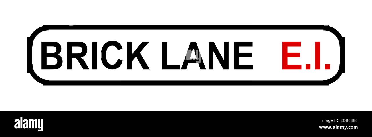 The street name sign from Brick Lane the famous street sign in London England where Jack The Ripper prowled Stock Photo