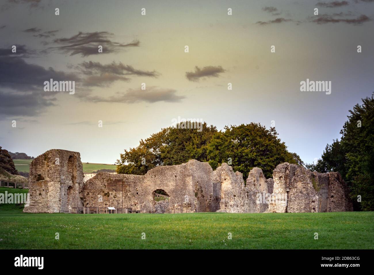 LEWES, ENGLAND - AUGUST 19, 2019: Ruins of Lewes priory, the first Cluniac foundation in England, which was demolished by thomas Cromwell Stock Photo