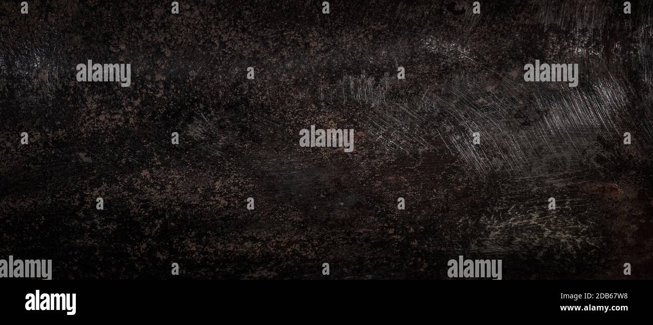 Rough rusty and scratched metal texture. Dark or black background Stock ...