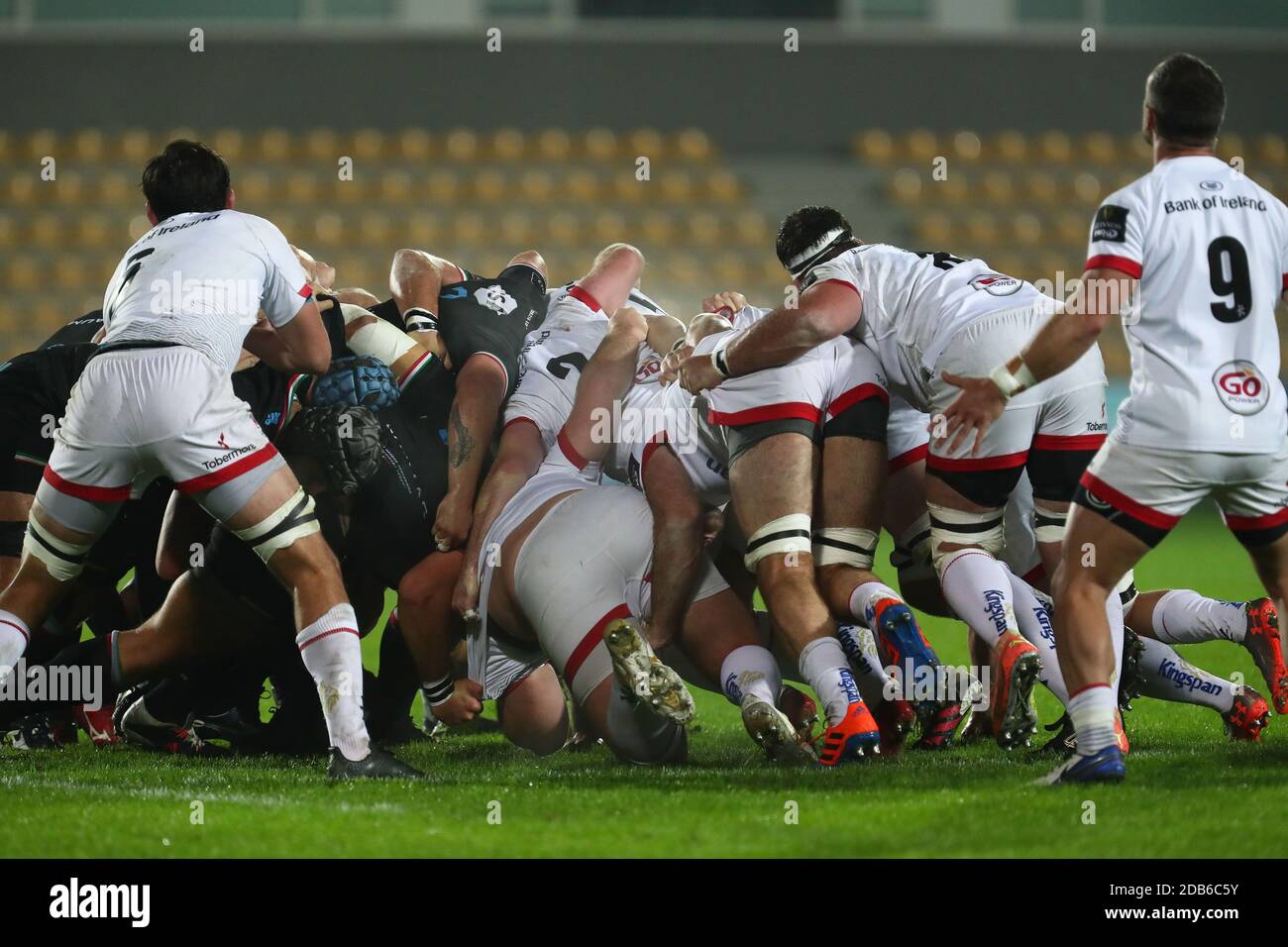 Parma, Italy. 16th Nov, 2020. parma, Italy, Sergio Lanfranchi stadium, 16 Nov 2020, The scrum collapses during Zebre Rugby vs Ulster Rugby - Rugby Guinness Pro 14 match - Credit: LM/Massimiliano Carnabuci Credit: Massimiliano Carnabuci/LPS/ZUMA Wire/Alamy Live News Stock Photo