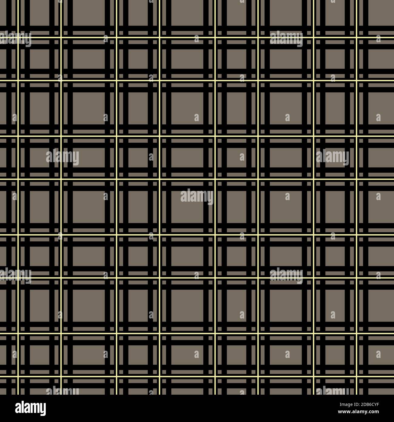 Black and Beige Tartan Plaid. Seamless Scottish Woven Pattern. Stock Vector