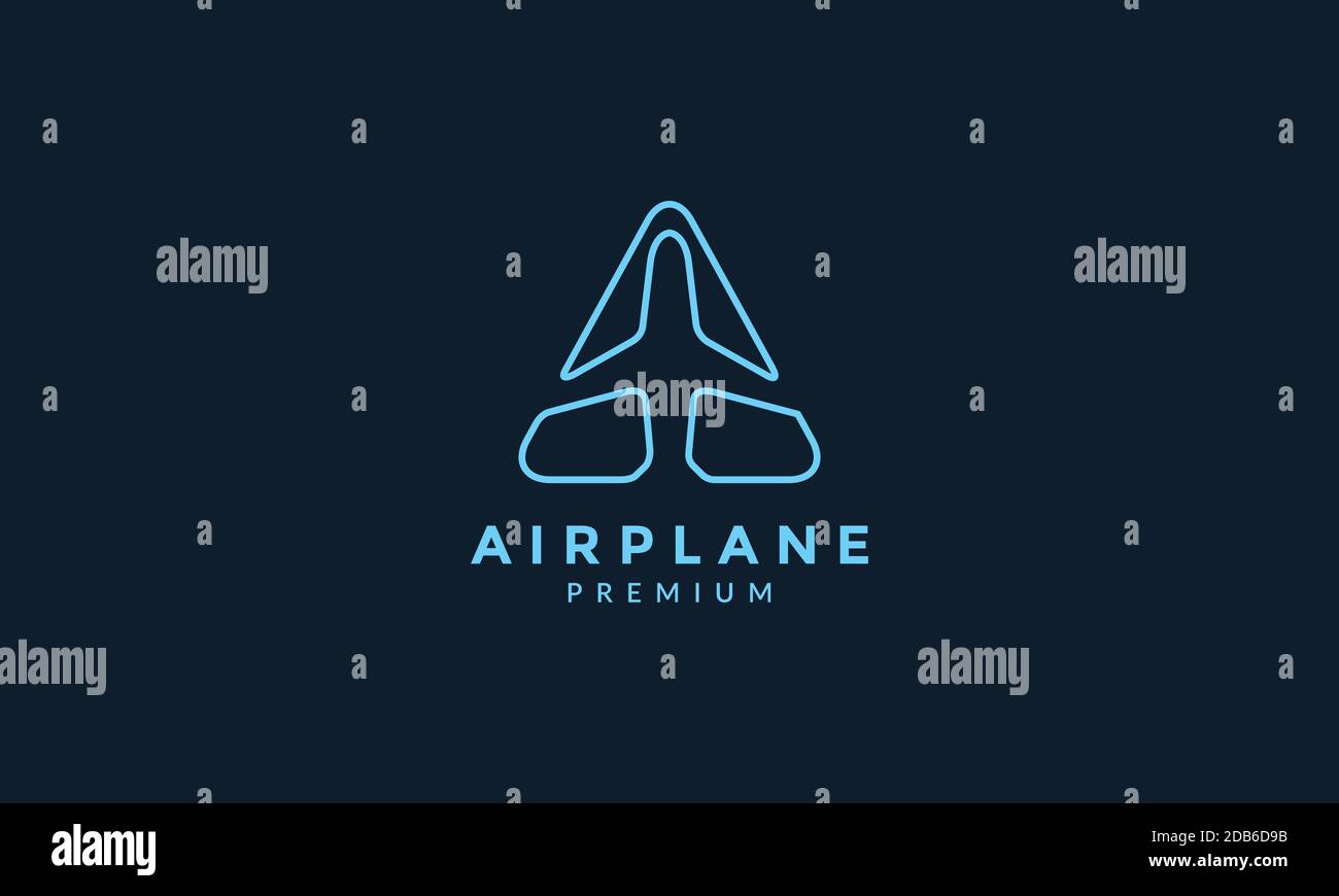 airplane with triangle line rounded logo icon vector illustration design Stock Vector