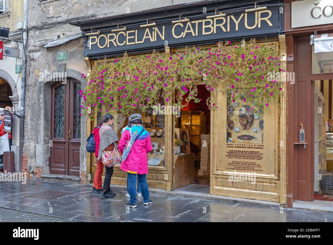 Ljubljana, Slovenia - November 4, 2019: Tourists in Front of Famous  Porcelain Catbriyur Luxury Shop in Ljubljana, Slovenia Stock Photo - Alamy