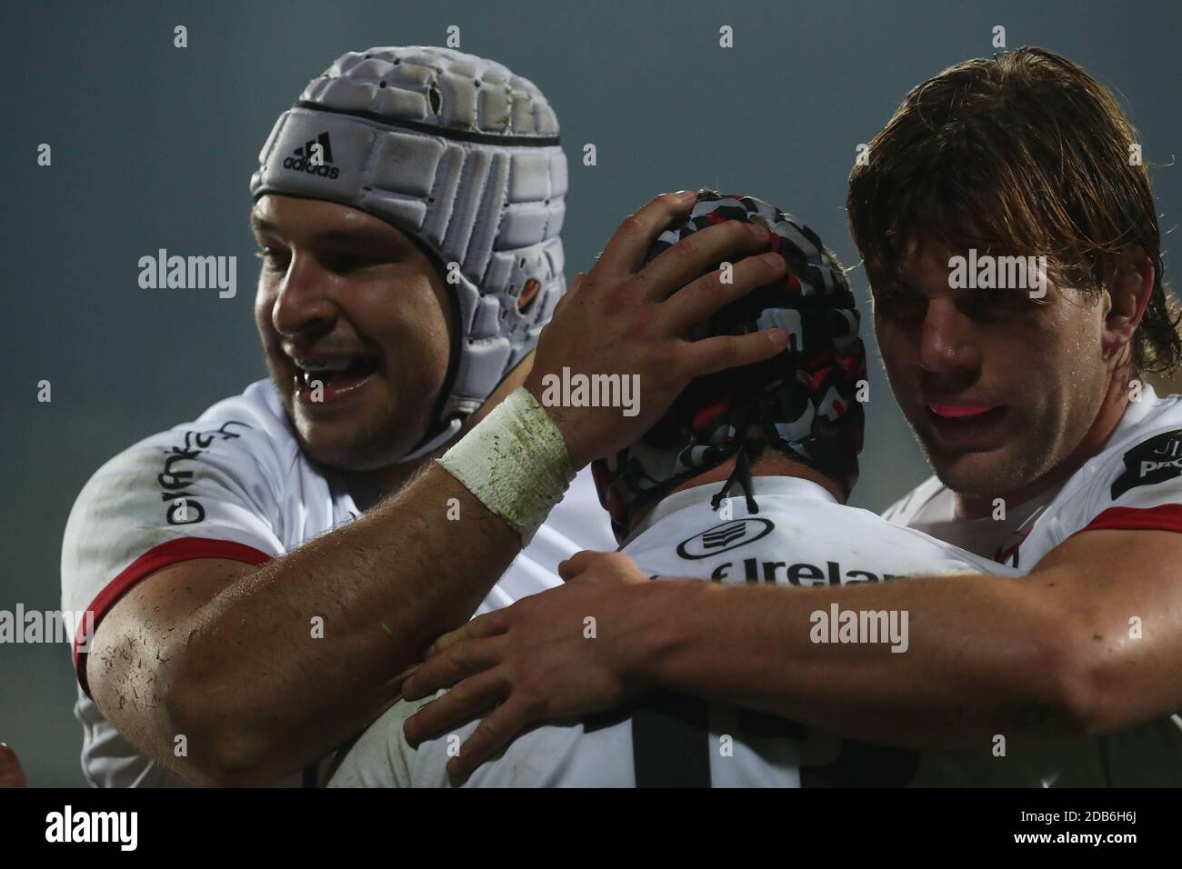 Sergio Lanfranchi stadium, Parma, Italy, 16 Nov 2020, Ulster celebrates the try during Zebre Rugby vs Ulster Rugby, Rugby Guinness Pro 14 match - Photo Massimiliano Carnabuci / LM Stock Photo
