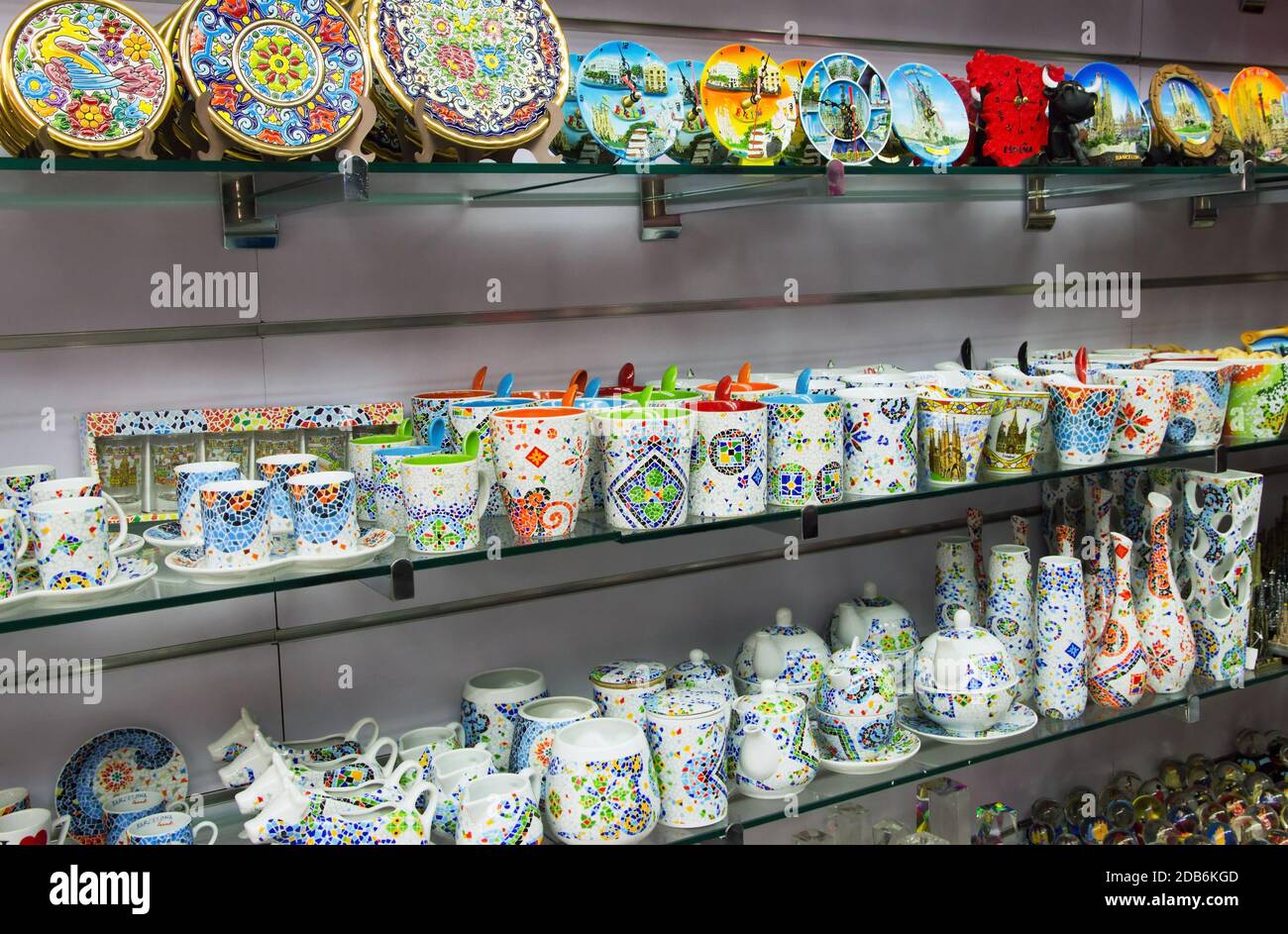 mosaic ceramic souvenirs in Barcelona designed by Antonio Gaudi