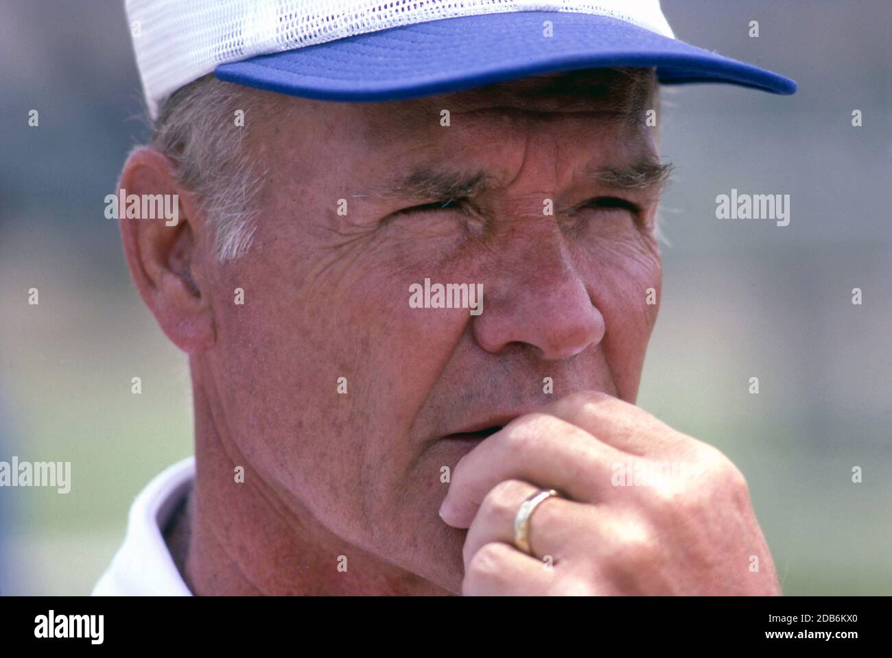 Tom Landry was the coach of the Dallas Cowboys NFL football team from 1960 to 1988. Stock Photo