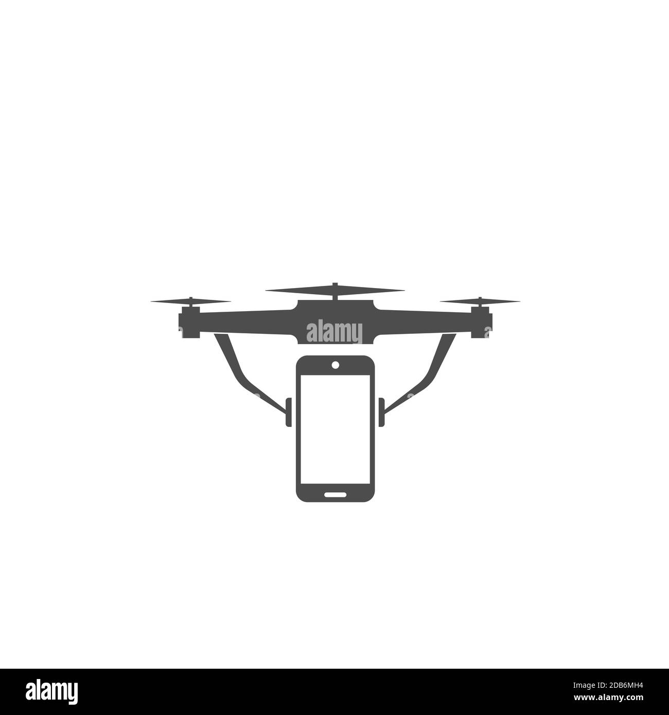 Drone with smartphone icon Stock Vector