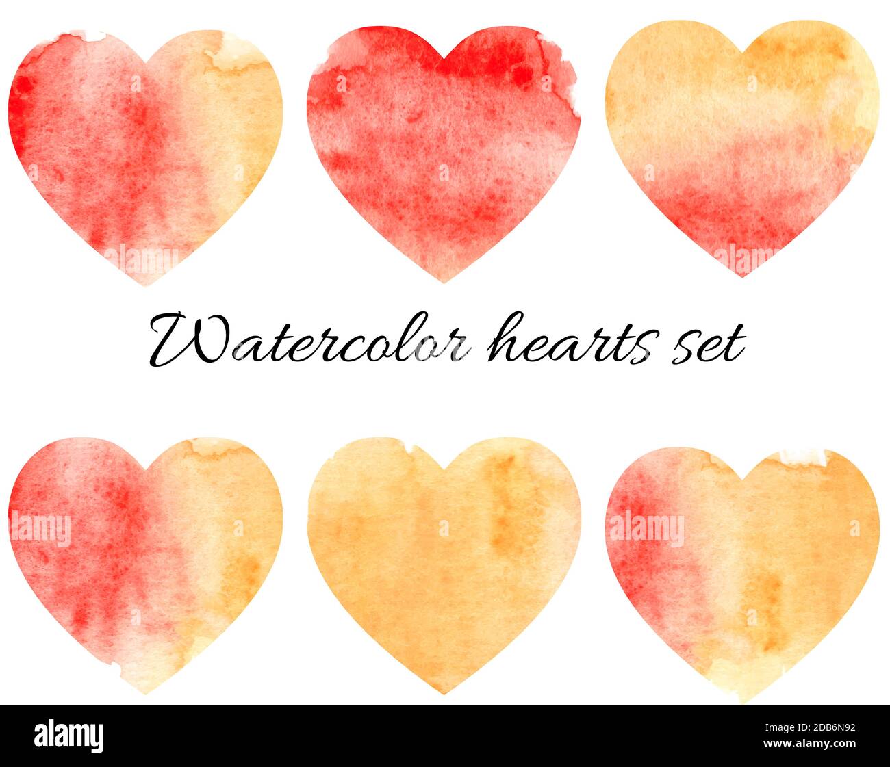 Abstract watercolor hearts set isolated on white. Love elements Stock ...