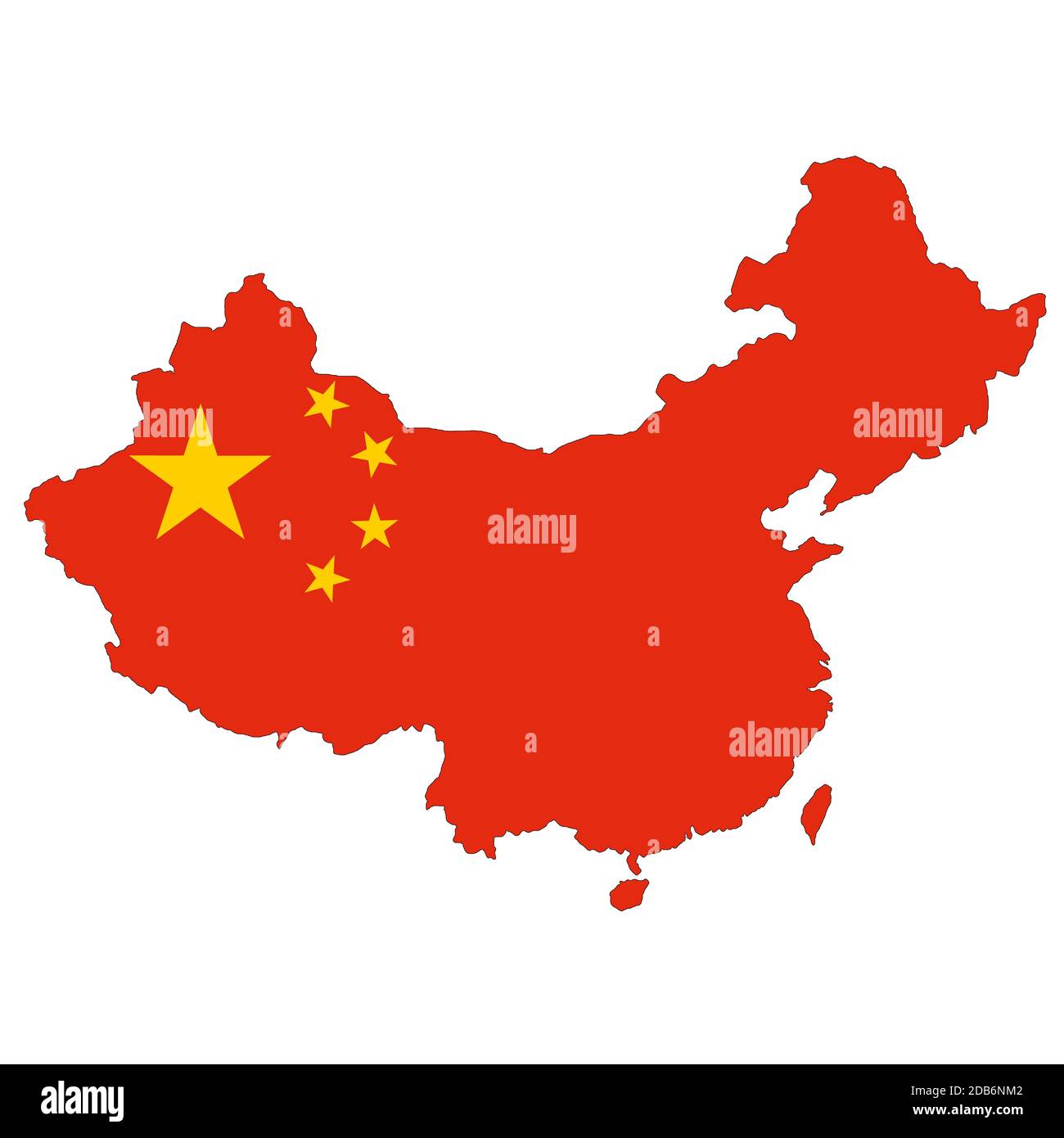 A China map on white background with clipping path Stock Photo