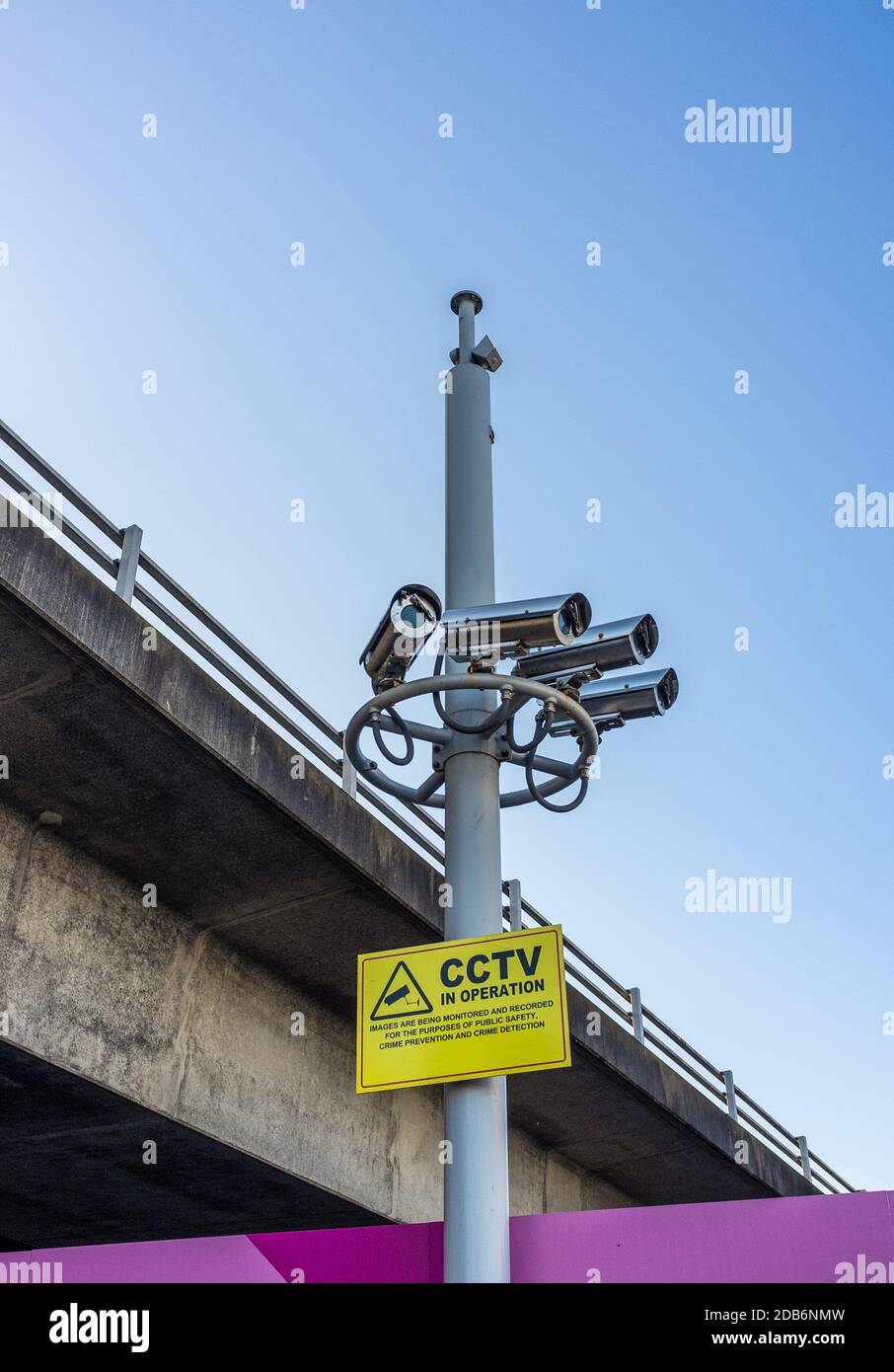 CCTV cameras mounted overhead Stock Photo Alamy