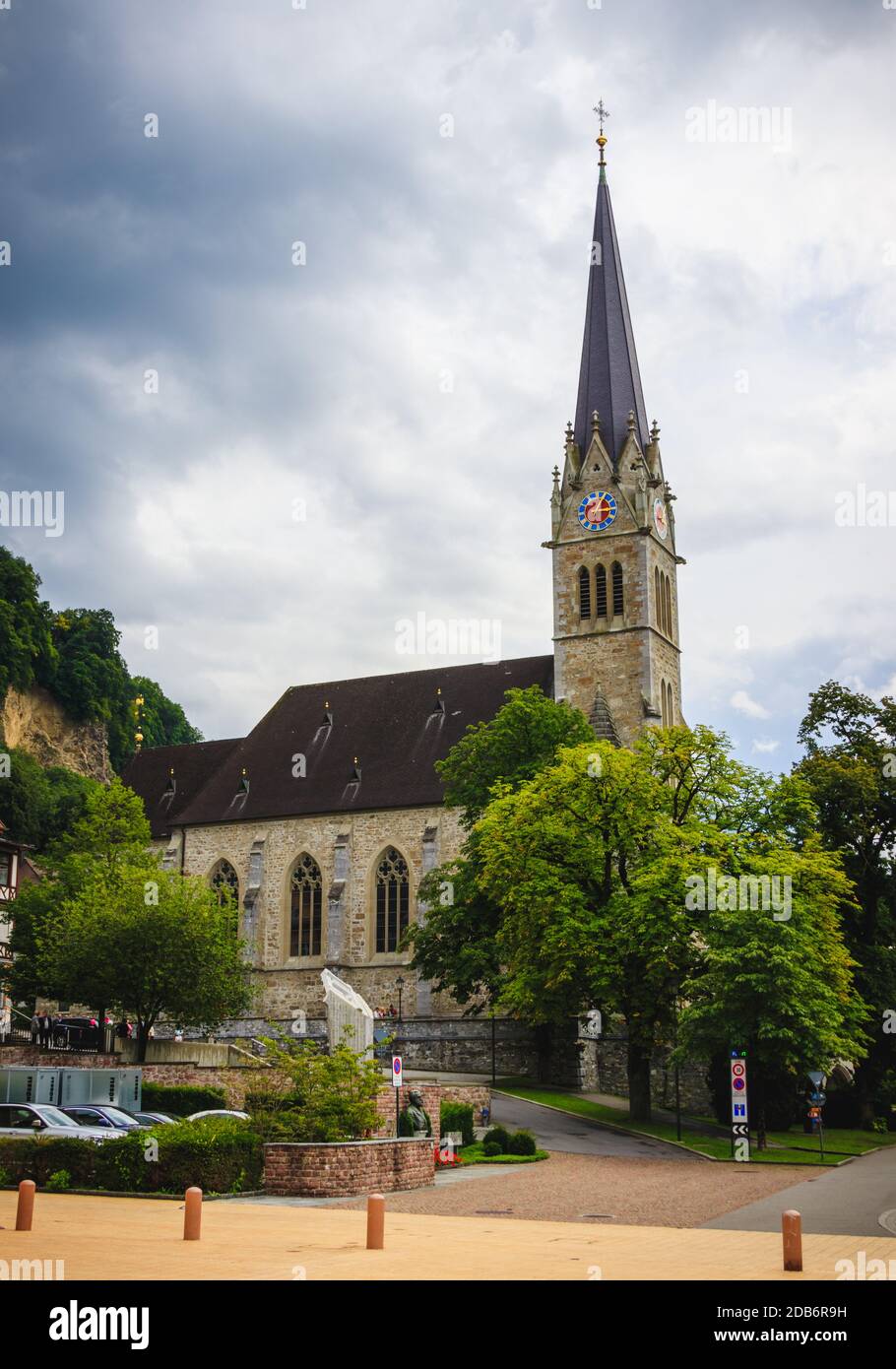 Church in Vaduz Liechtenstein Stock Photo