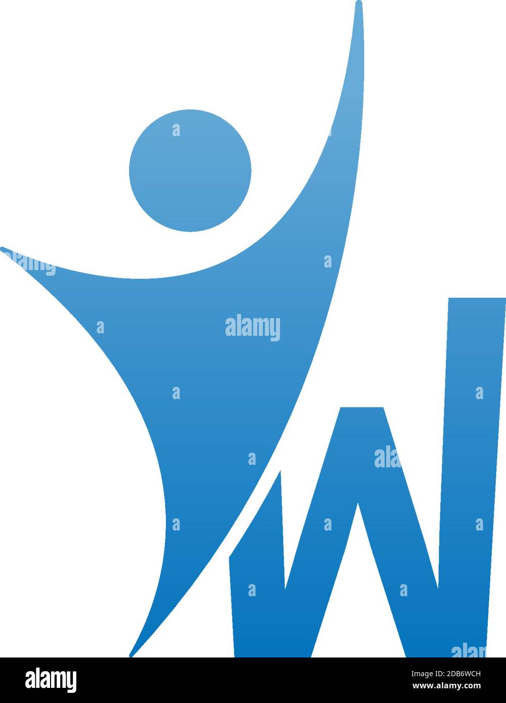 Letter W icon logo with abstrac sucsess man in front, alphabet logo ...