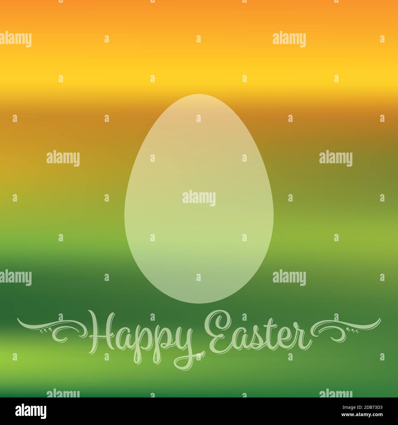 Happy Easter quote banner or greeting card with egg shape in fresh spring colors. EPS10 Vector image with text and gradient mesh background. Stock Vector