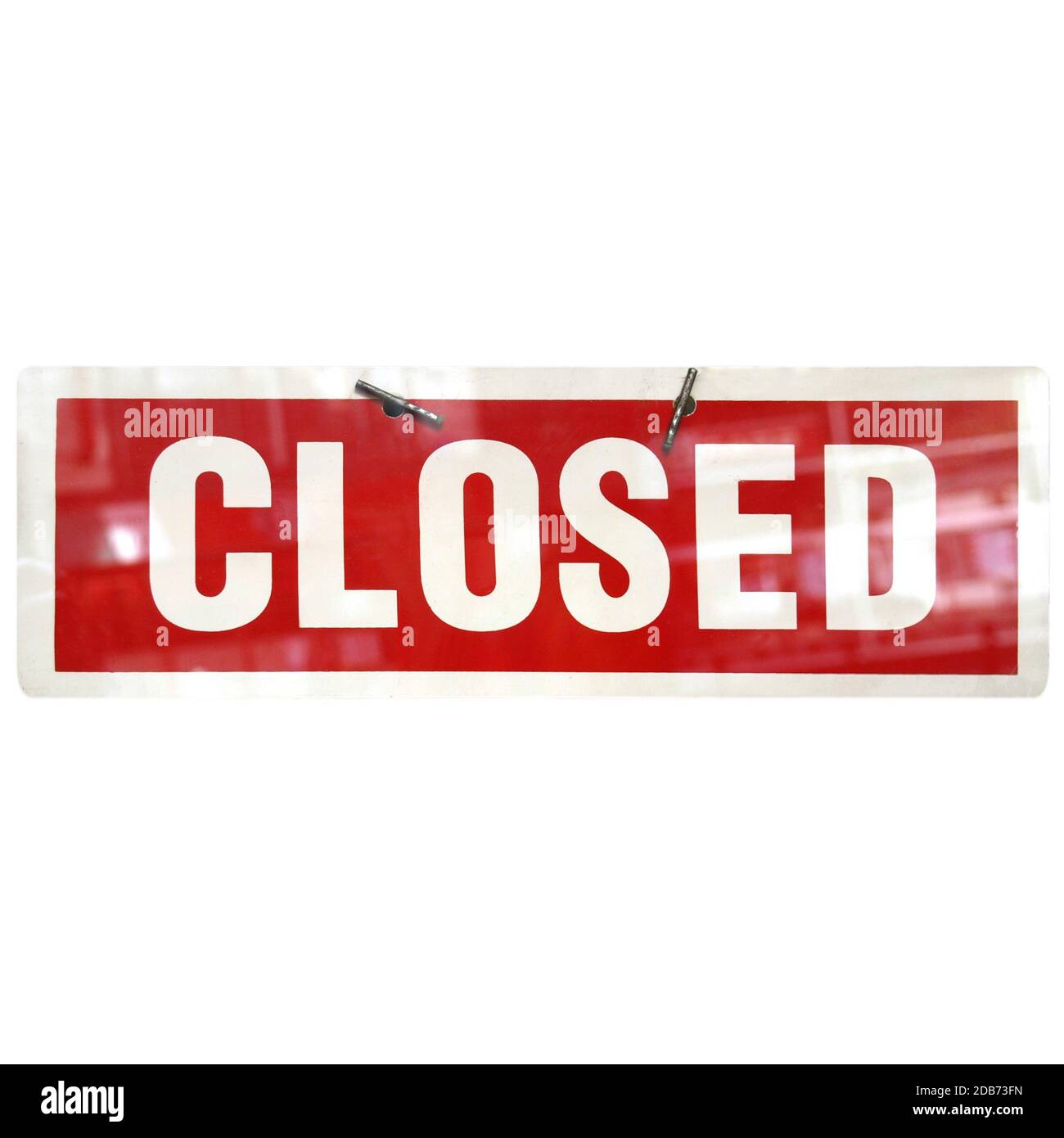 Closed sign a in shop window isolated over white background Stock Photo ...