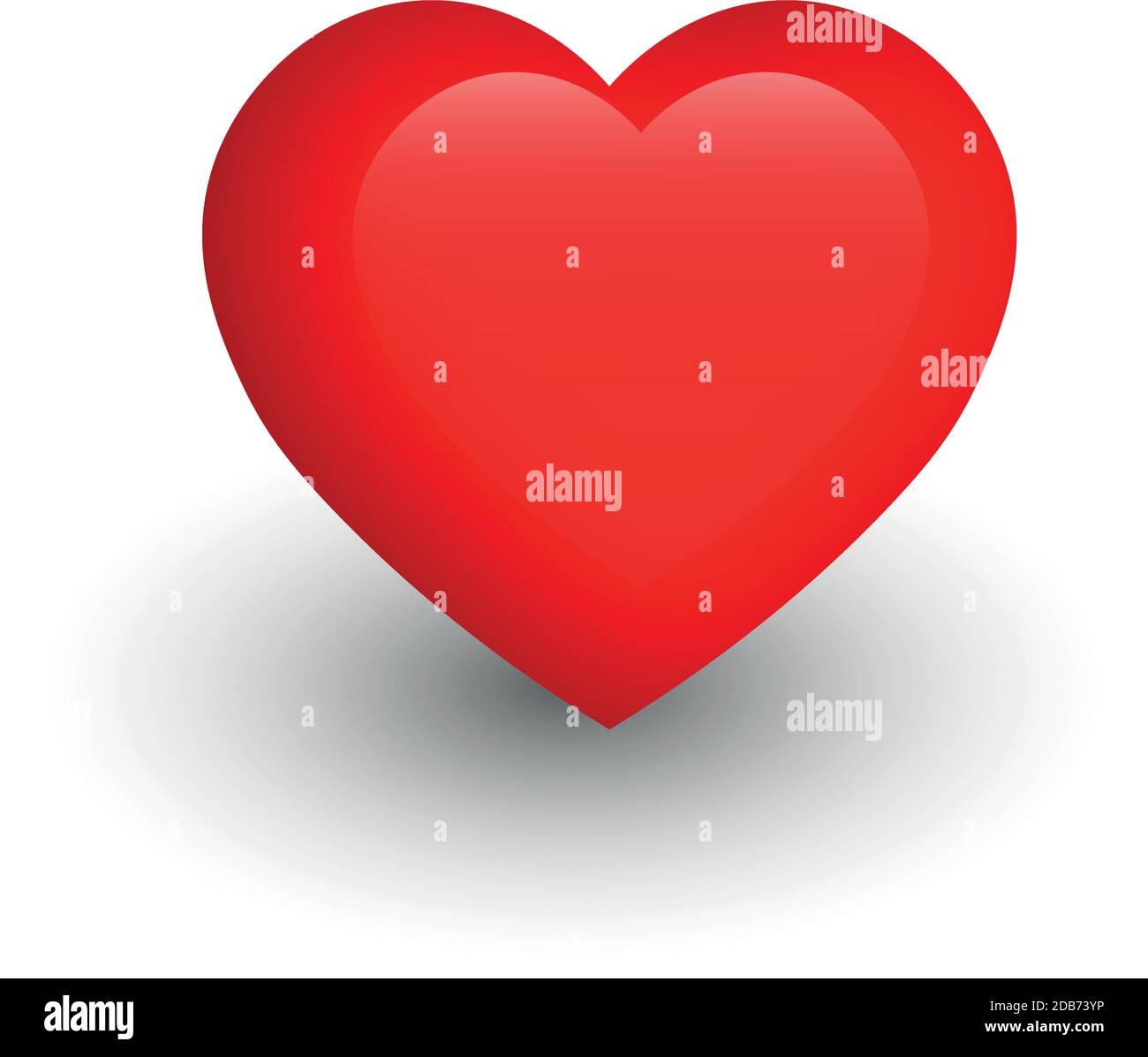 Red heart with glossy effect. A symbol of love and St Valentines Day ...