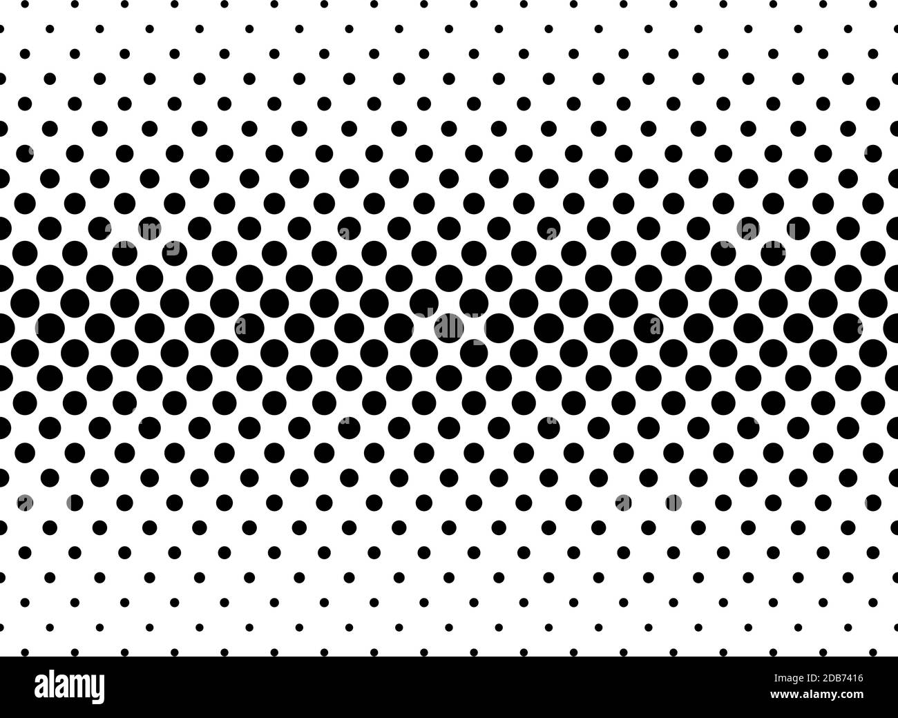 Abstract vector halftone texture of black dots in cross arrangement on white background. Upper and lower horizontal gradient. Stock Vector