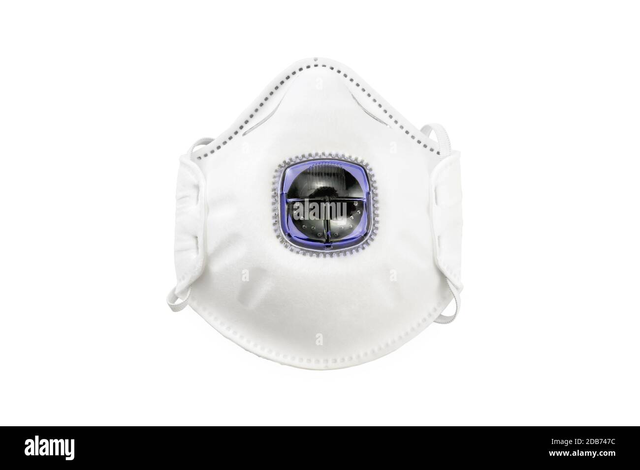 White respirators with blue and black kids isolated on white background