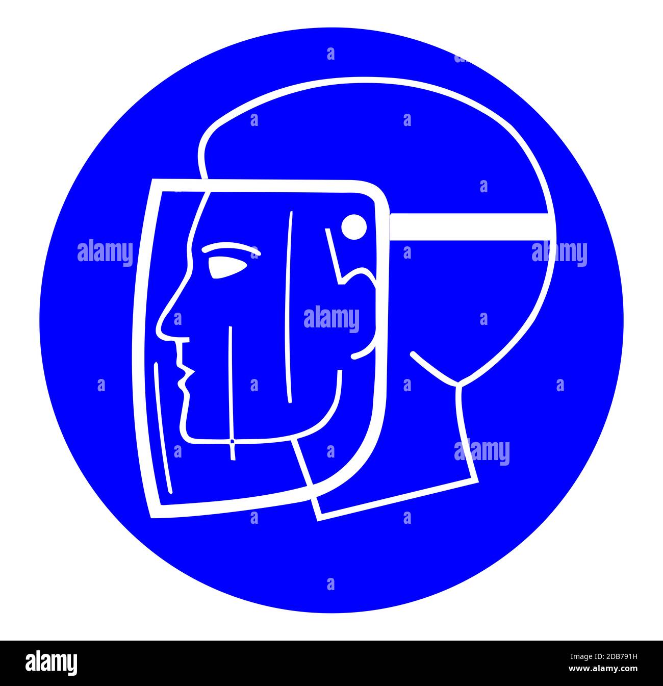 mask head respiratory virus protection safe blue illustration Stock