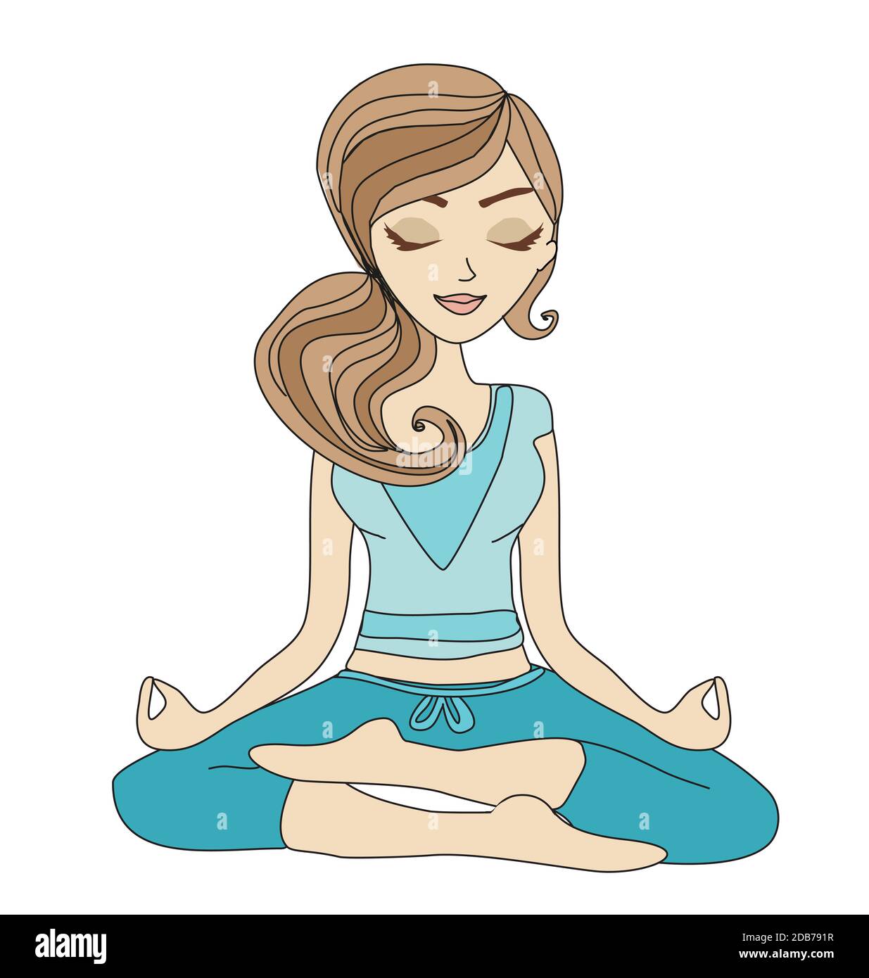 Yoga girl in lotus position Stock Photo - Alamy