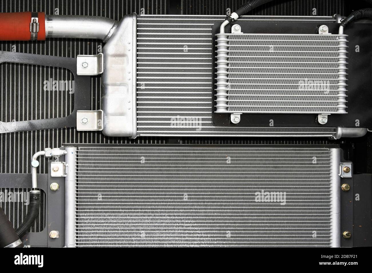 Cooling water radiators for heavy industrial machinery Stock Photo Alamy