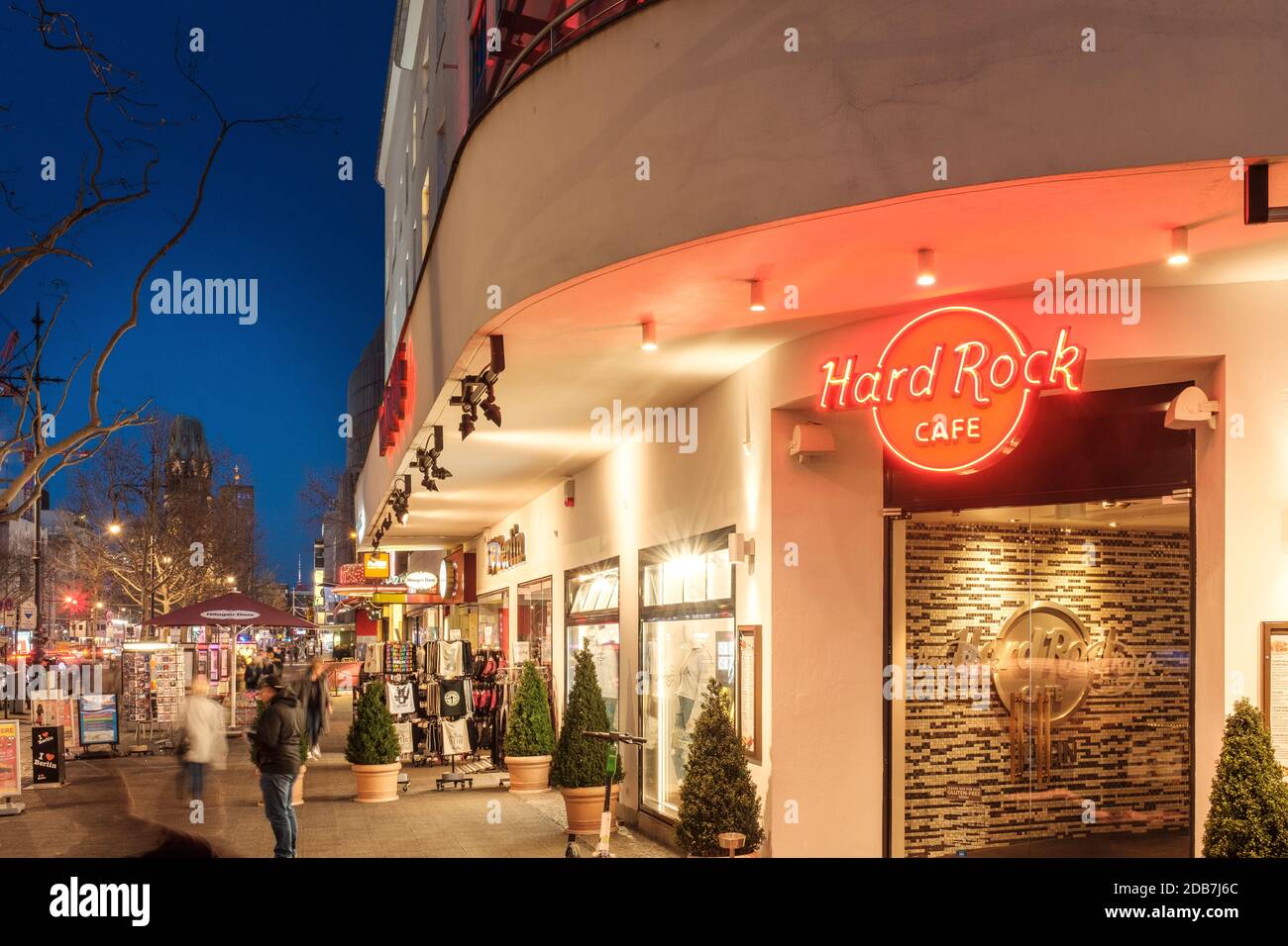 Exterior of Hard Rock Cafe at night, Berlin Germany Stock Photo