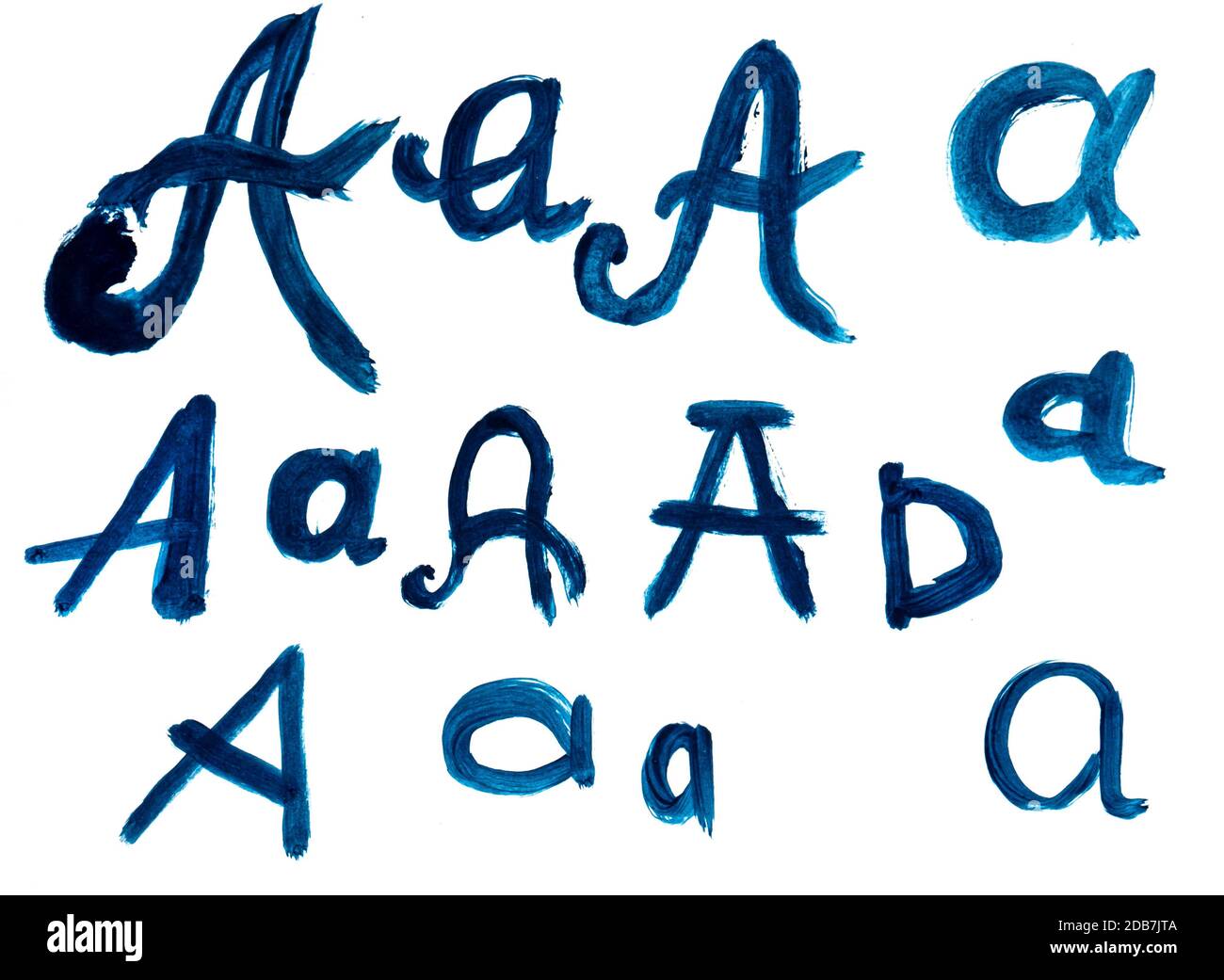 The letter A is drawn in different versions Stock Photo - Alamy