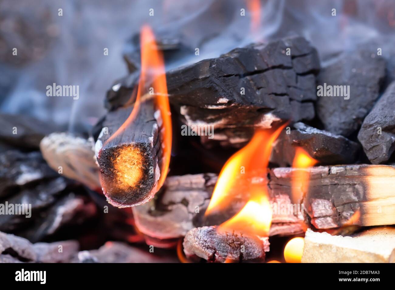 Flame fire wood charcoal heat warmth Stock Photo Alamy