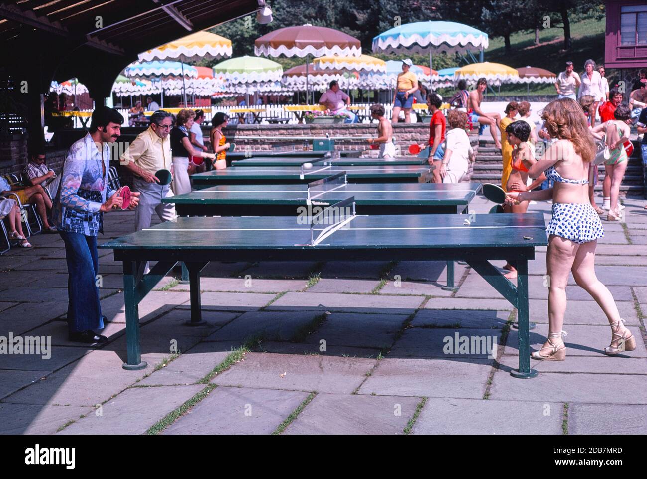 Ping Pong, Grossinger's Resort, Liberty, New York, USA, John Margolies Roadside America Photograph Archive, 1977 Stock Photo