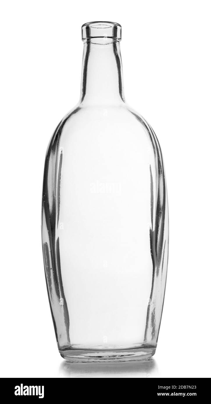 Clear glass bottle isolated on white background Stock Photo Alamy