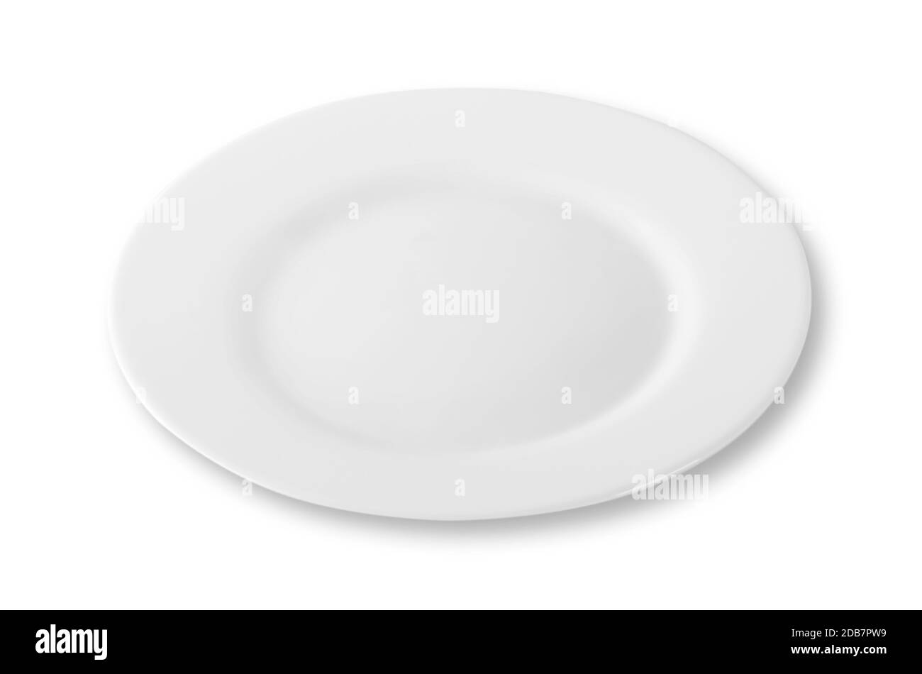 White empty plate isolated on white background Stock Photo - Alamy