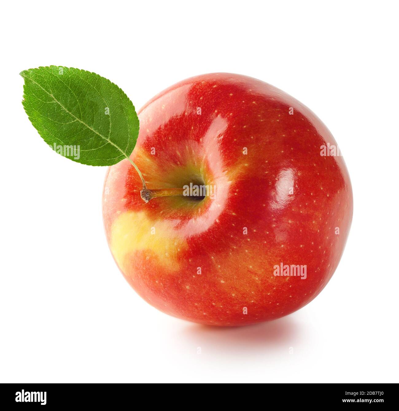 Red apple with leaf isolated on white background Stock Photo - Alamy