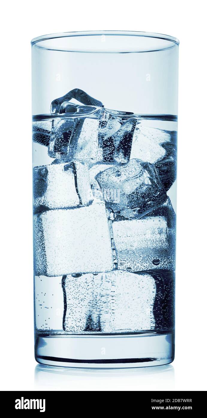 Glass of water with ice isolated on white background Stock Photo - Alamy