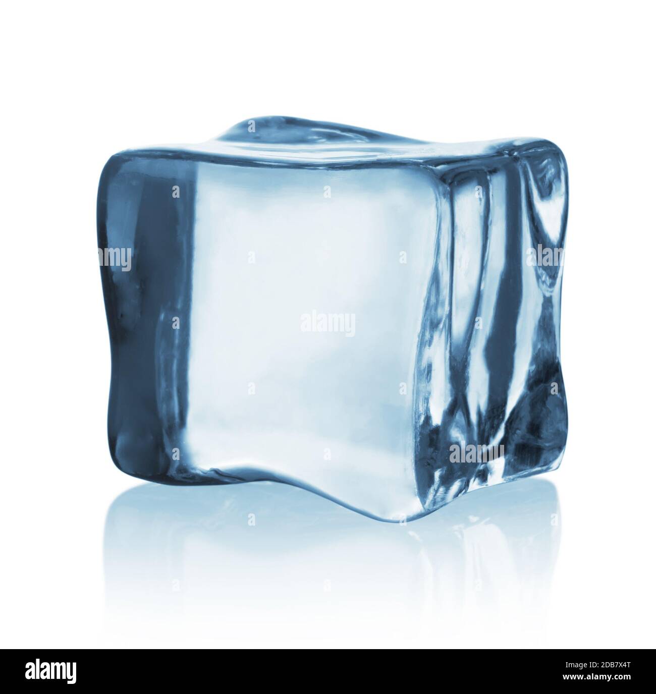 Transparent ice cube isolated on white background Stock Photo - Alamy