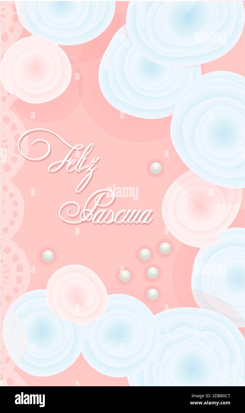 Easter card. Easter Sunday. Tender background with flowers. Vertical