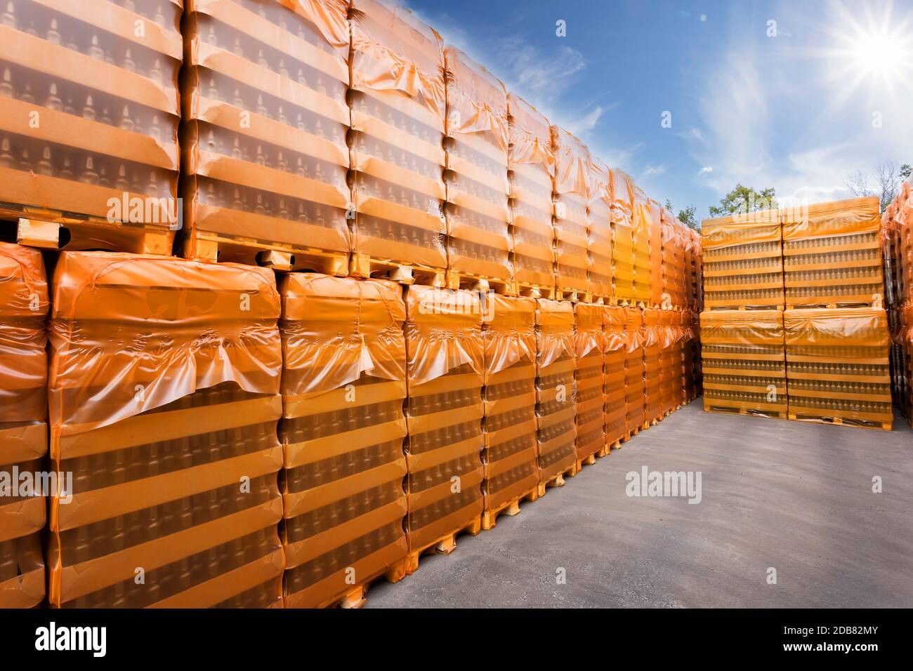 Packages of finished products in stock plant Stock Photo Alamy