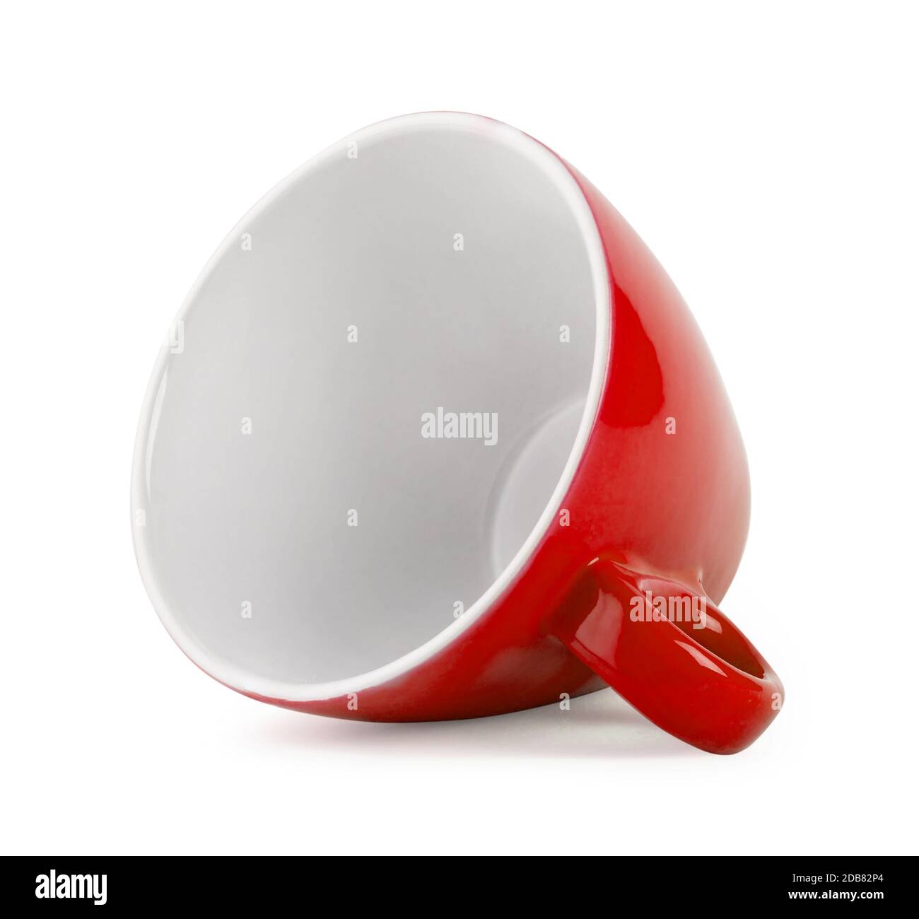 Red cup lying sideways isolated on white background Stock Photo Alamy