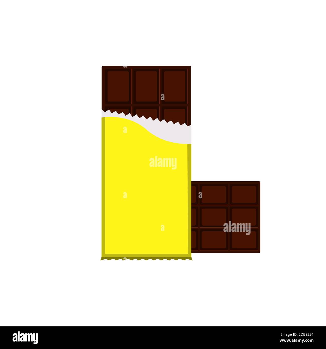 Chocolate bar Isolated icon in flat design Stock Vector