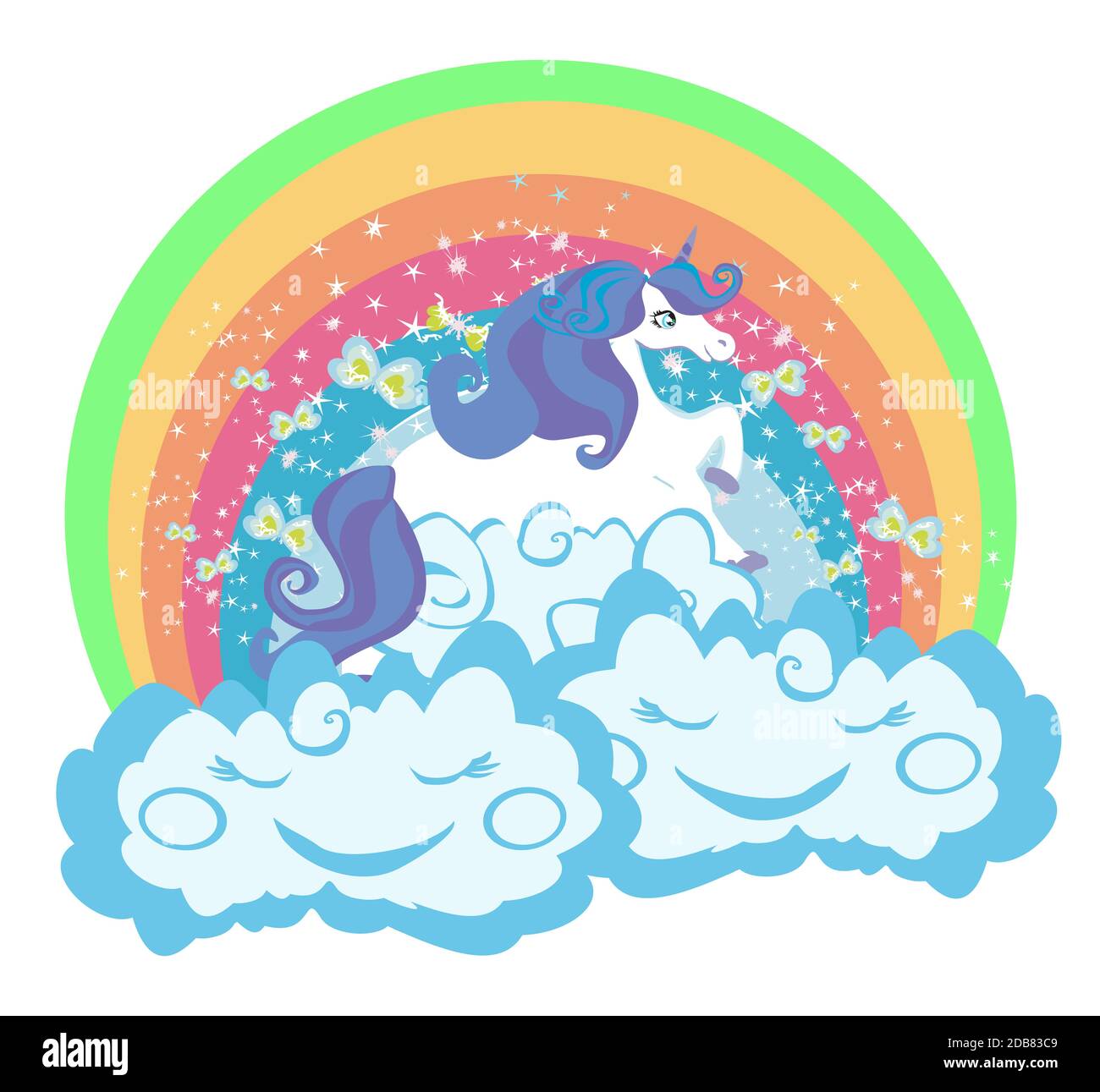 Card with a cute unicorn Stock Photo - Alamy
