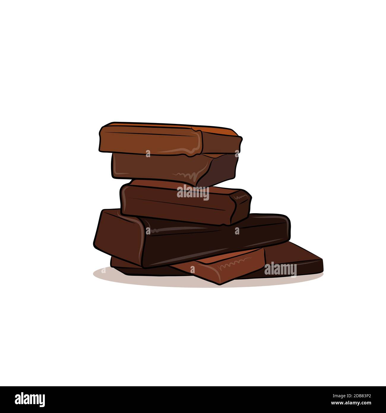Chocolate pieces Vector illustration Cartoon style Stock Vector