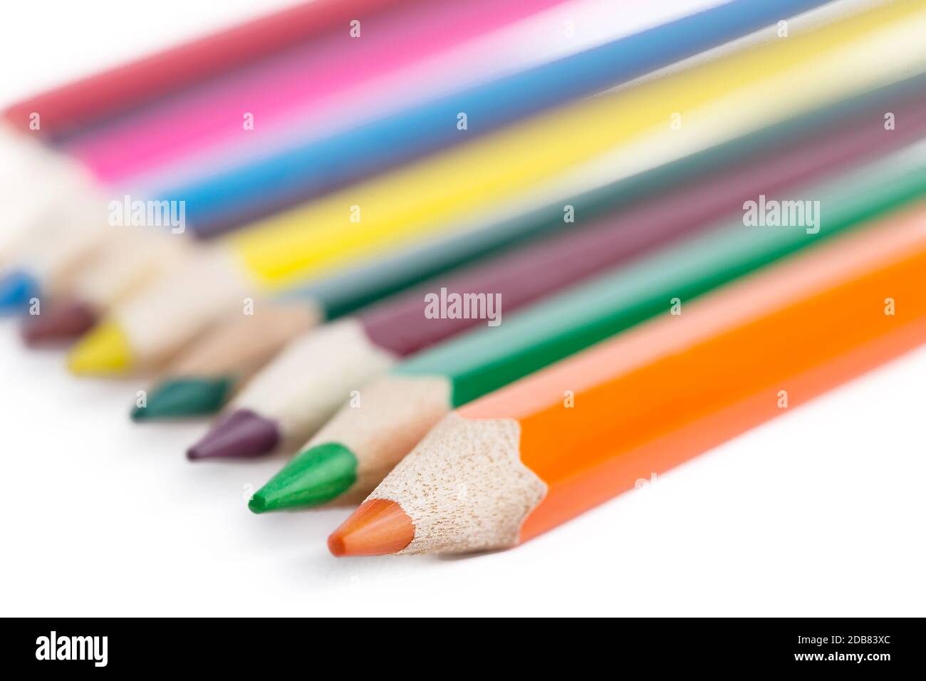 Colored pencils isolated on white background Stock Photo - Alamy