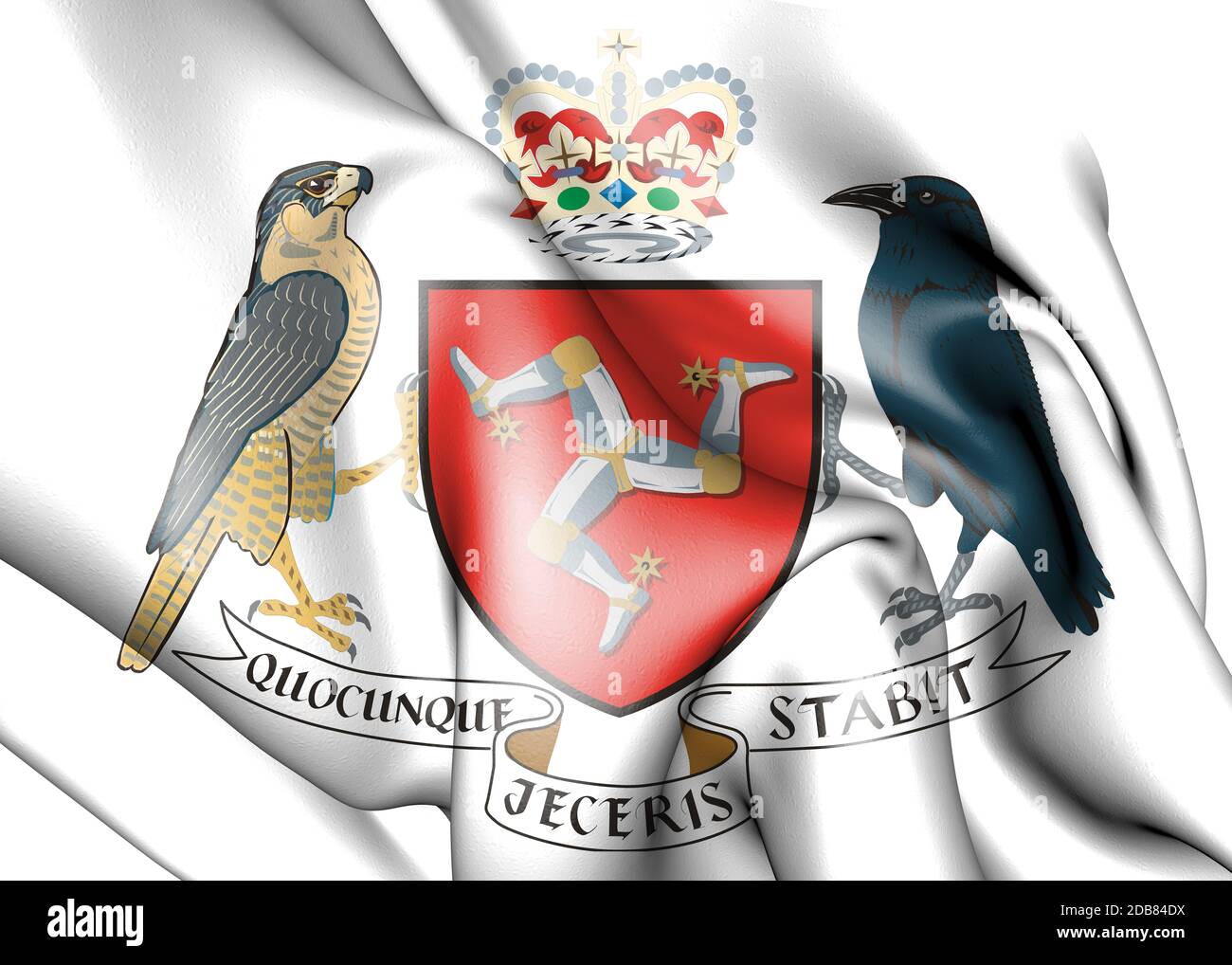3D Isle of Mann coat of arms. 3D Illustration. Stock Photo