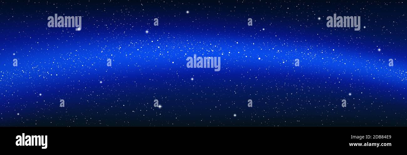 Milky way wide banner. Space starry background. Bright cosmic wallpaper.  Cosmos texture with shining stars. Dark universe with stardust. Vector  Stock Vector Image & Art - Alamy