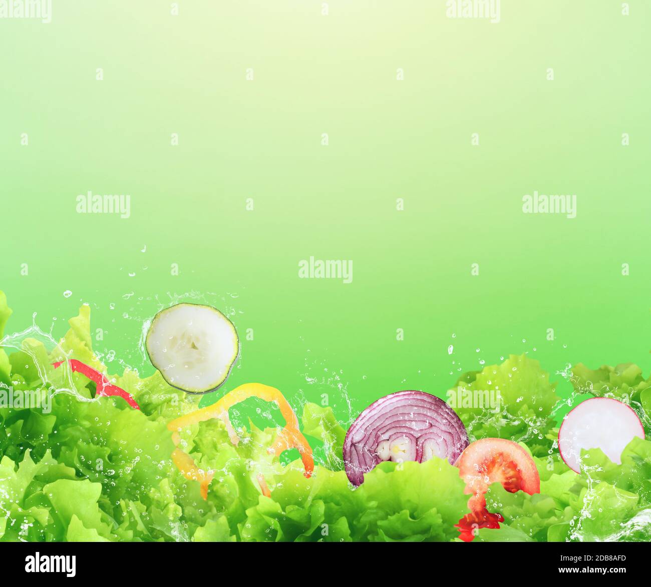 Fresh salad. Healthy food for wellness concept Stock Photo