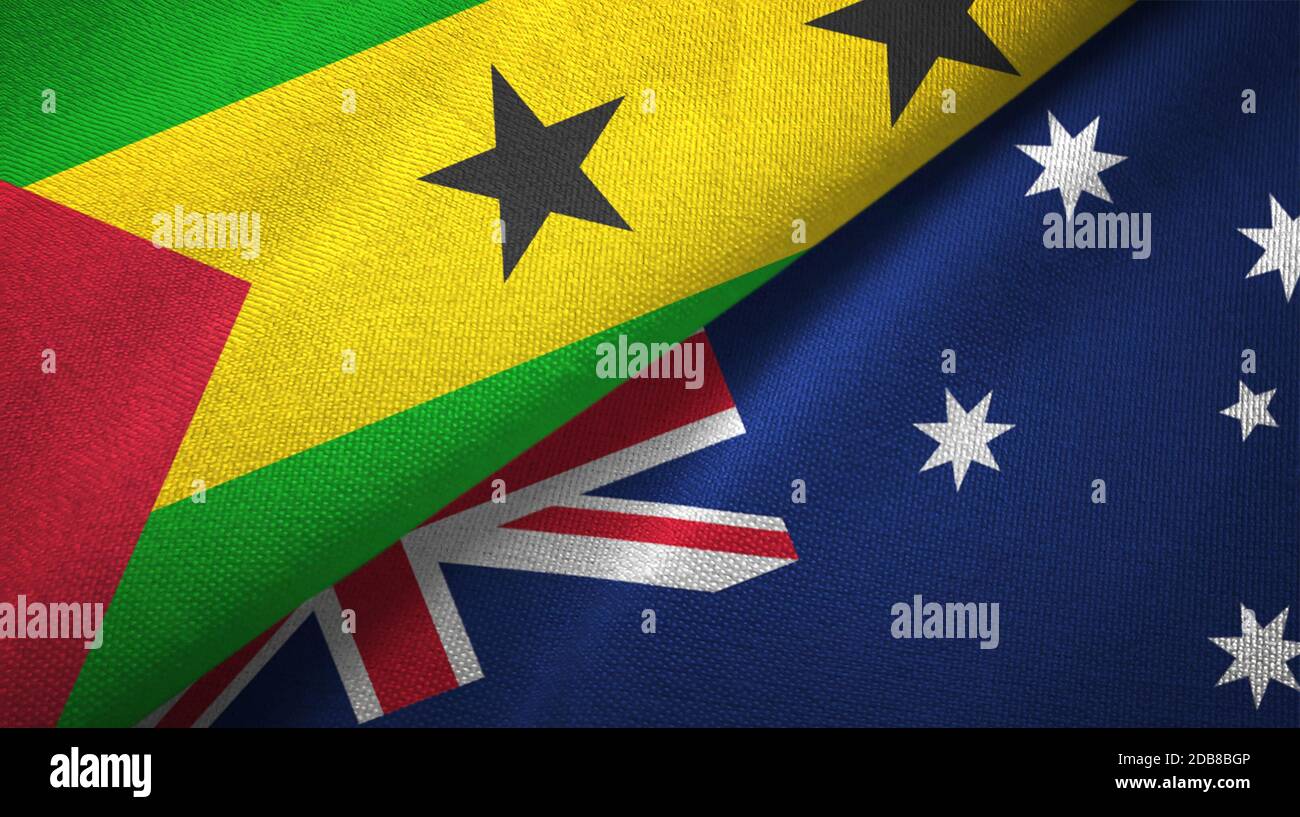 Sao Tome and Principe and Australia two flags Stock Photo - Alamy