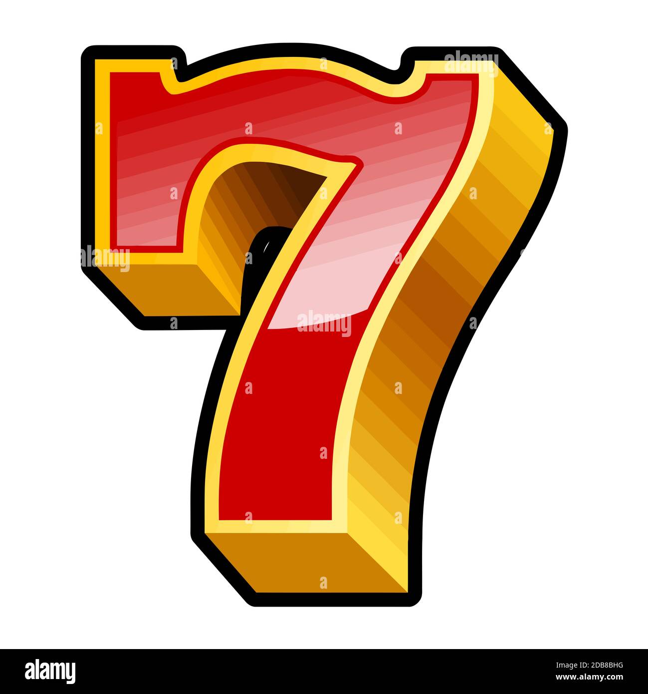 slot machine casino seven number luck red golden illustration Stock Photo -  Alamy