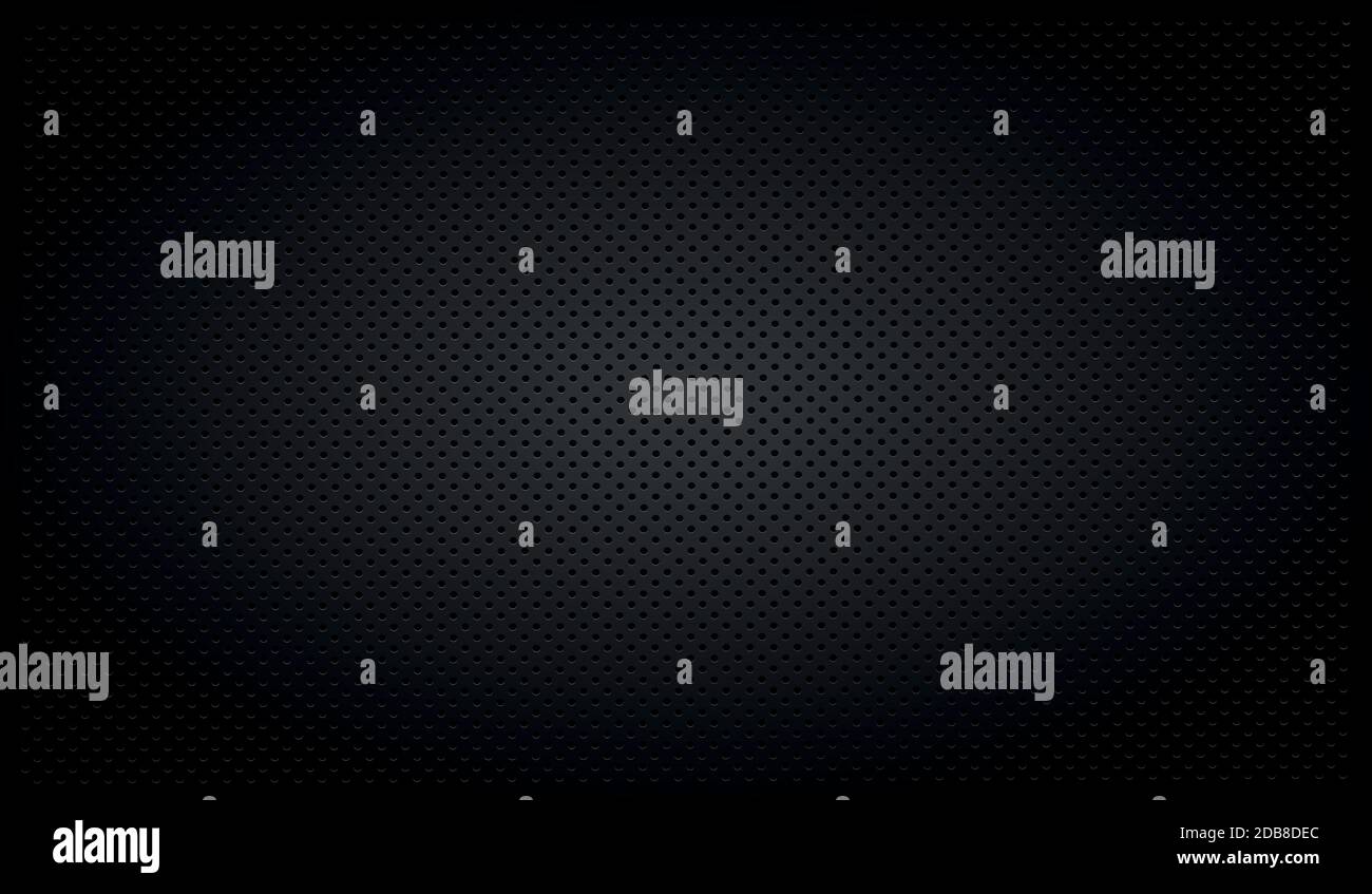 Black perforated background texture with black holes and glow Stock ...