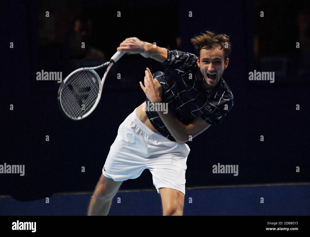 London, UK. 16th Nov, 2020. London 02 Arena Nitto ATP Finals Day 2 Tokyo 1970 Group Round Robin Match Daniil Medvedev (RUS) beats Alexander Zverev (GER) Credit: Roger Parker/Alamy Live News Stock Photo